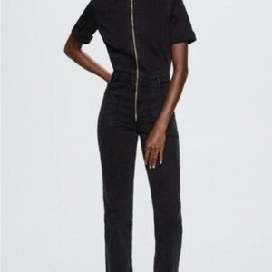 Mango Charcoal Zipper Jumpsuit